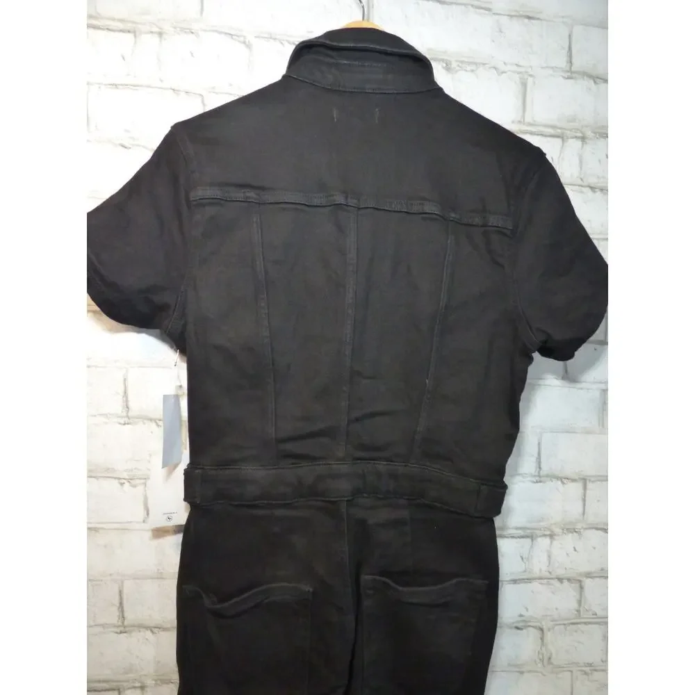 Good American Black Fit for Success Denim Jumpsuit Large NEW - Picture 9 of 11